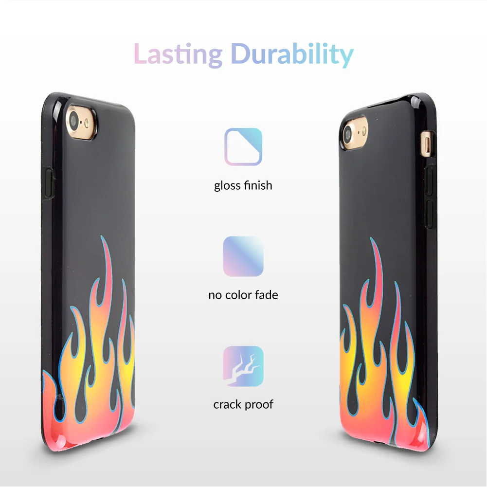 Blue Chrome Flames iPhone Case - Image 5