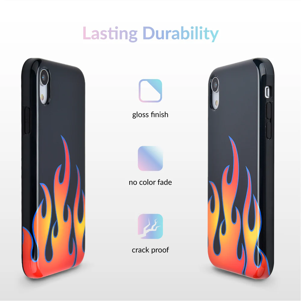 Blue Chrome Flames iPhone Case - Image 58