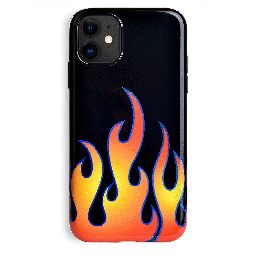 Blue Chrome Flames iPhone Case - Image 60