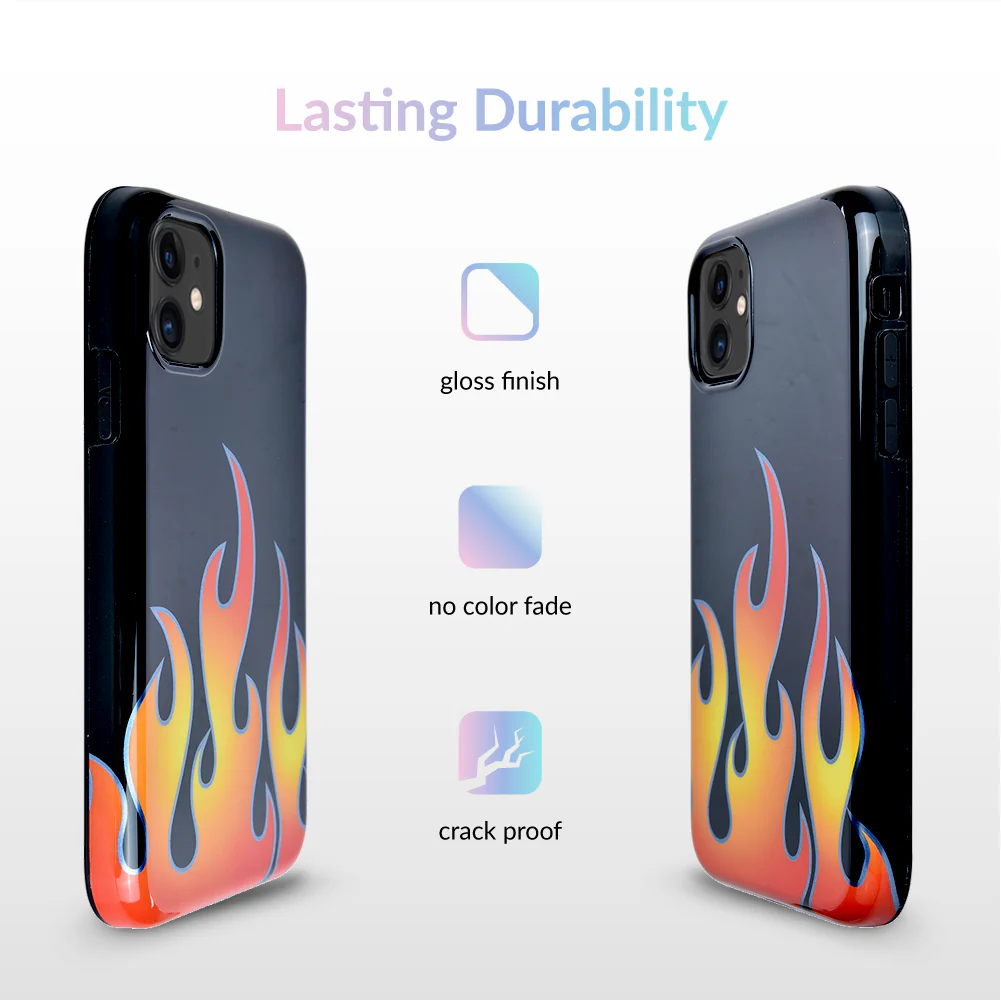 Blue Chrome Flames iPhone Case - Image 63