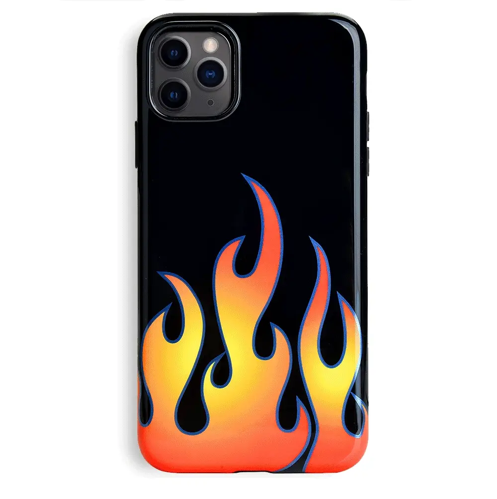 Blue Chrome Flames iPhone Case - Image 65