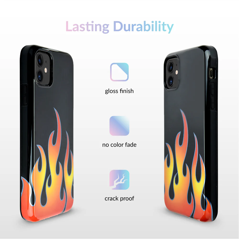 Blue Chrome Flames iPhone Case - Image 68