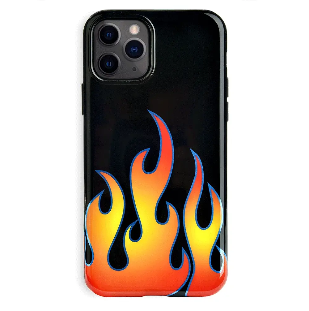 Blue Chrome Flames iPhone Case - Image 70