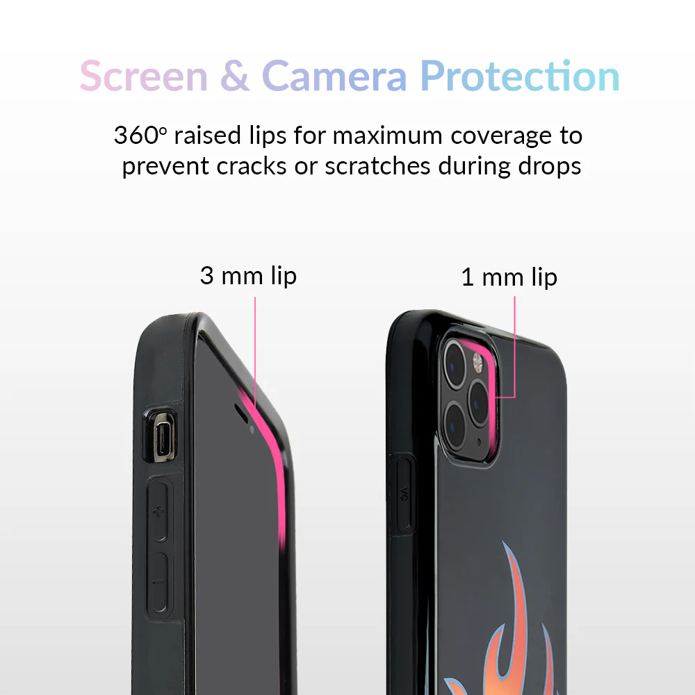 Blue Chrome Flames iPhone Case - Image 71
