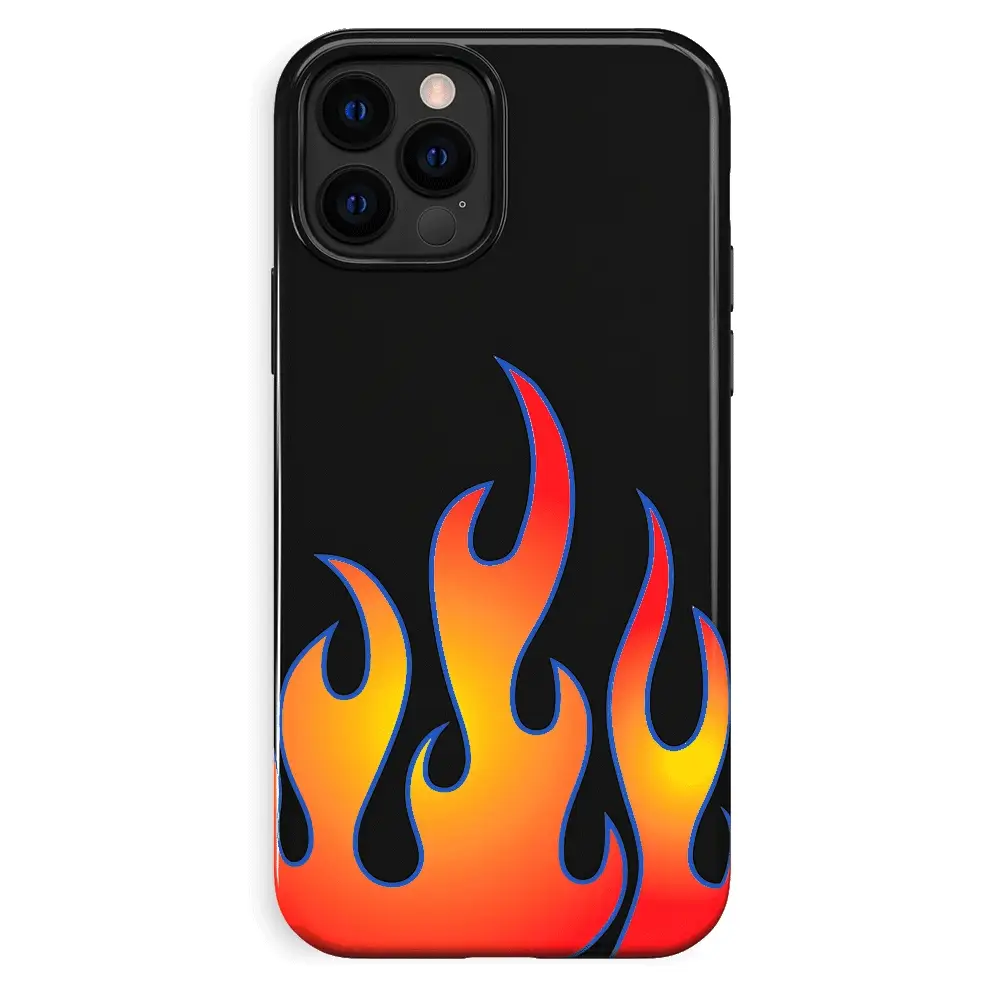 Blue Chrome Flames iPhone Case - Image 75