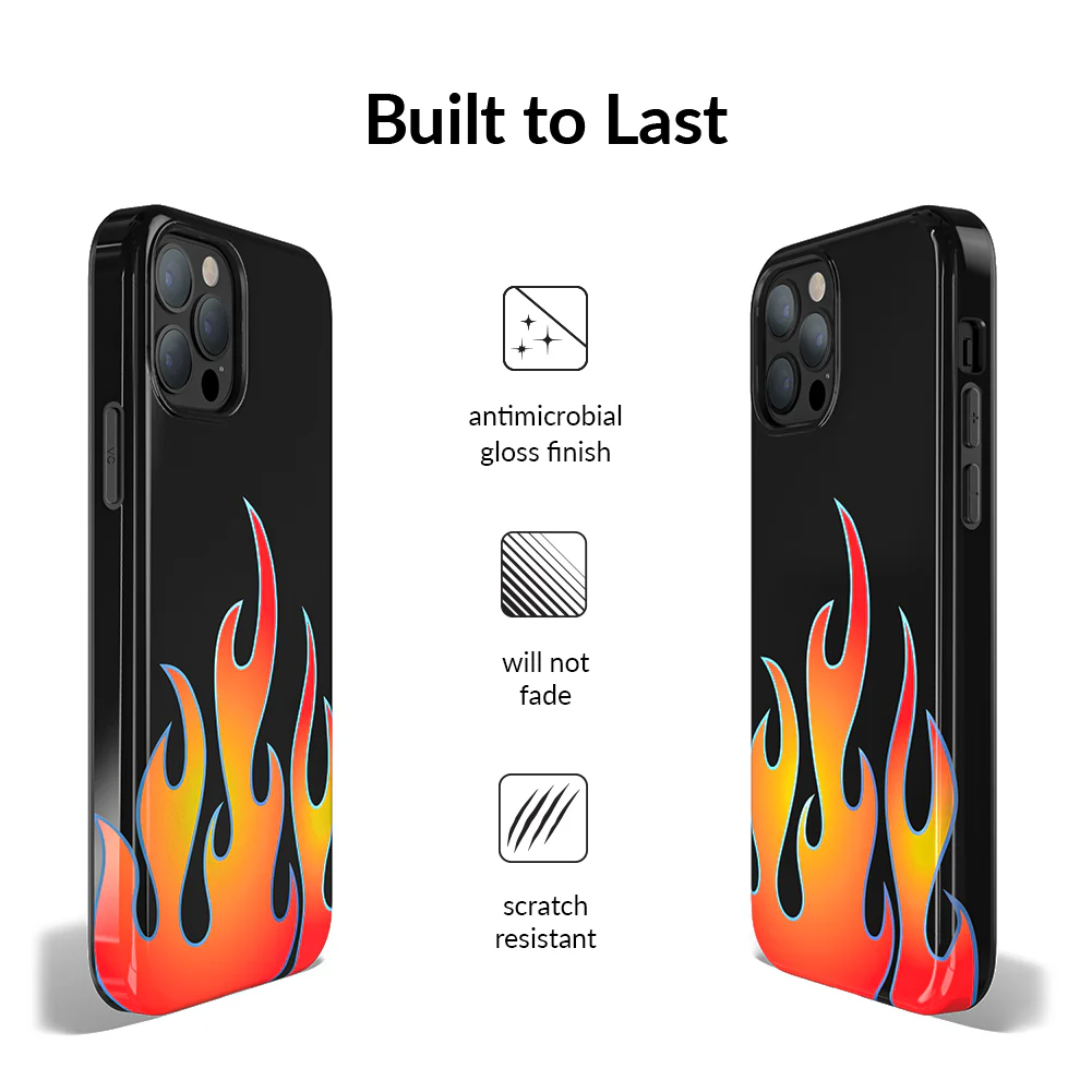 Blue Chrome Flames iPhone Case - Image 78