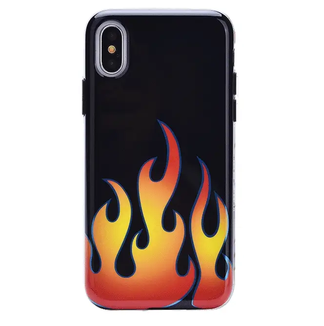 Blue Chrome Flames iPhone Case - Image 8