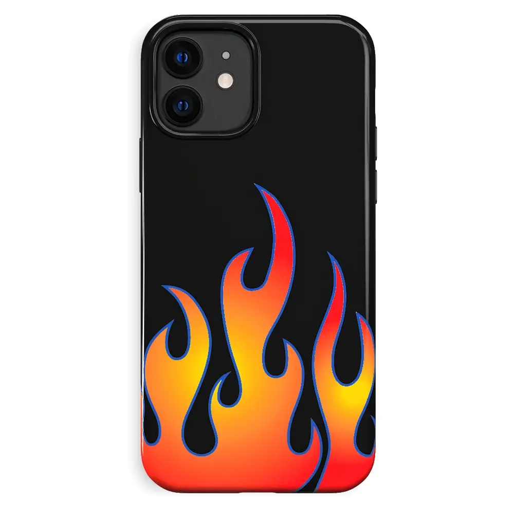 Blue Chrome Flames iPhone Case - Image 85