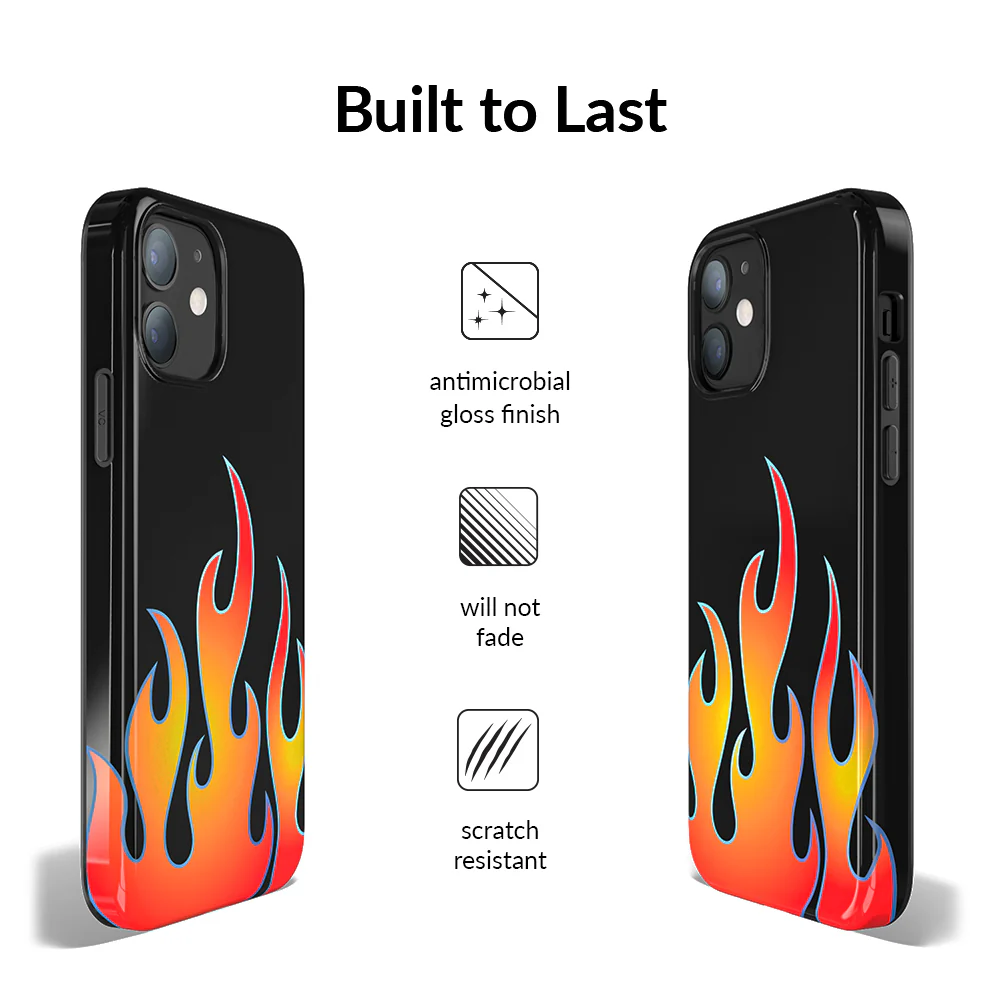 Blue Chrome Flames iPhone Case - Image 88