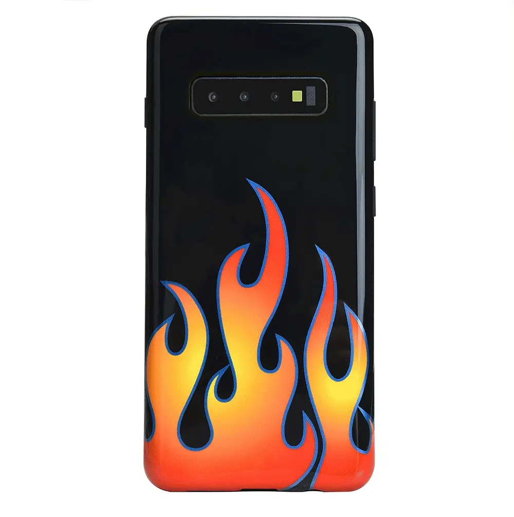 Blue Chrome Flames Samsung Galaxy Case - Image 13