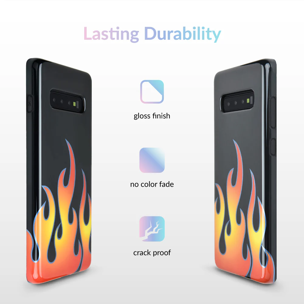 Blue Chrome Flames Samsung Galaxy Case - Image 21