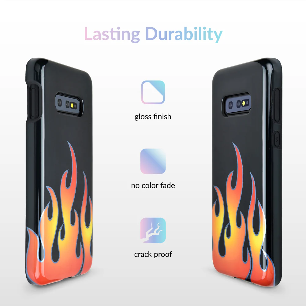 Blue Chrome Flames Samsung Galaxy Case - Image 26