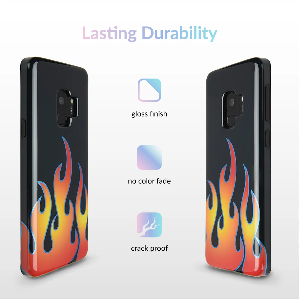 Blue Chrome Flames Samsung Galaxy Case - Image 7
