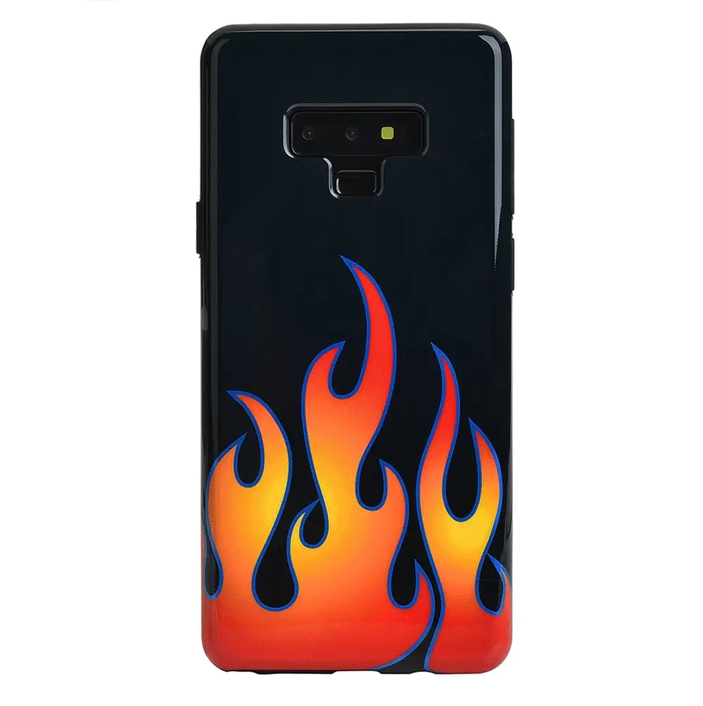 Blue Chrome Flames Samsung Galaxy Case - Image 9