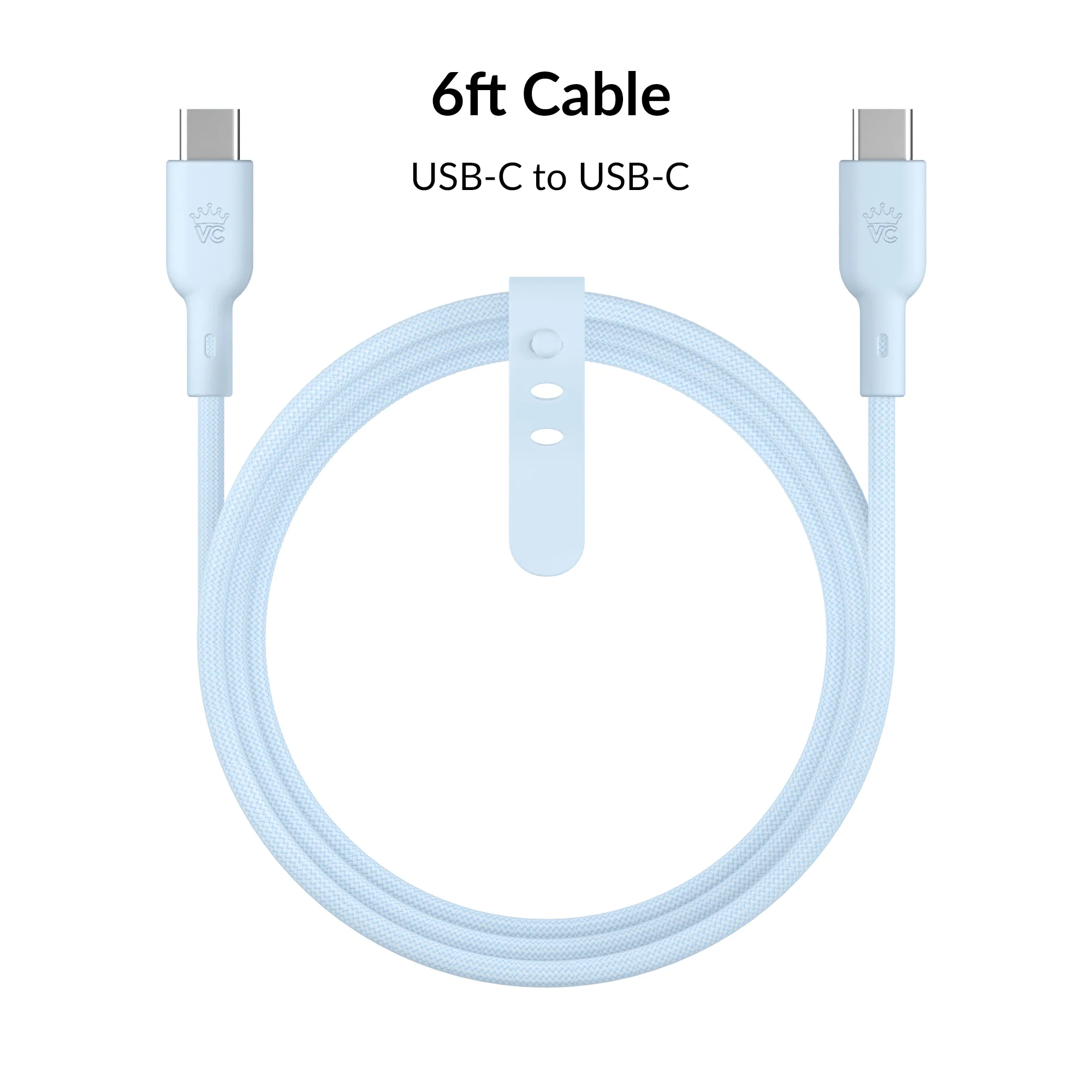 Whisper Blue Fast Charging Cable, 6ft USB-C - Image 4
