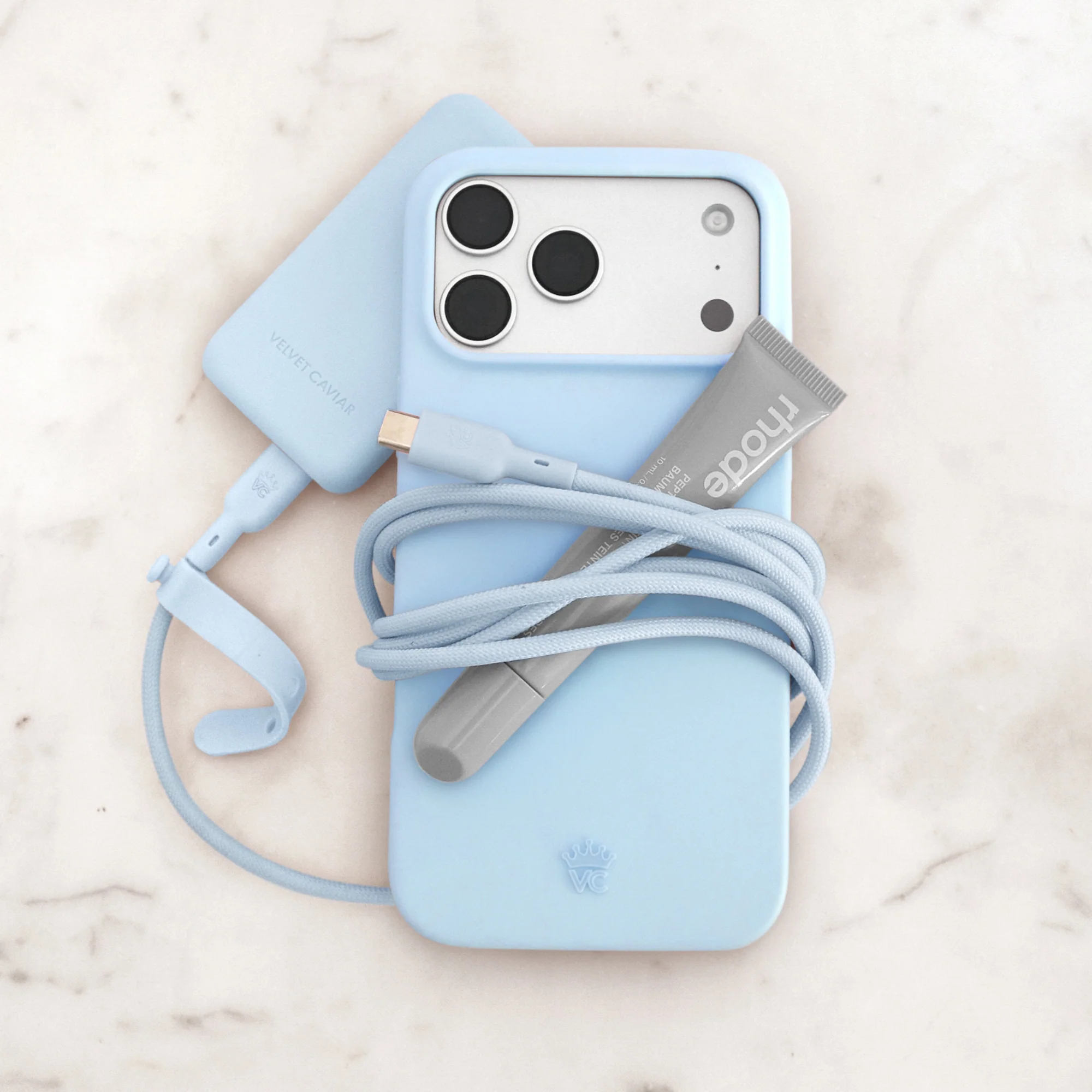 Whisper Blue Fast Charging Set, Dual Port Wall Adapter + 6ft USB-C Cable - Image 8