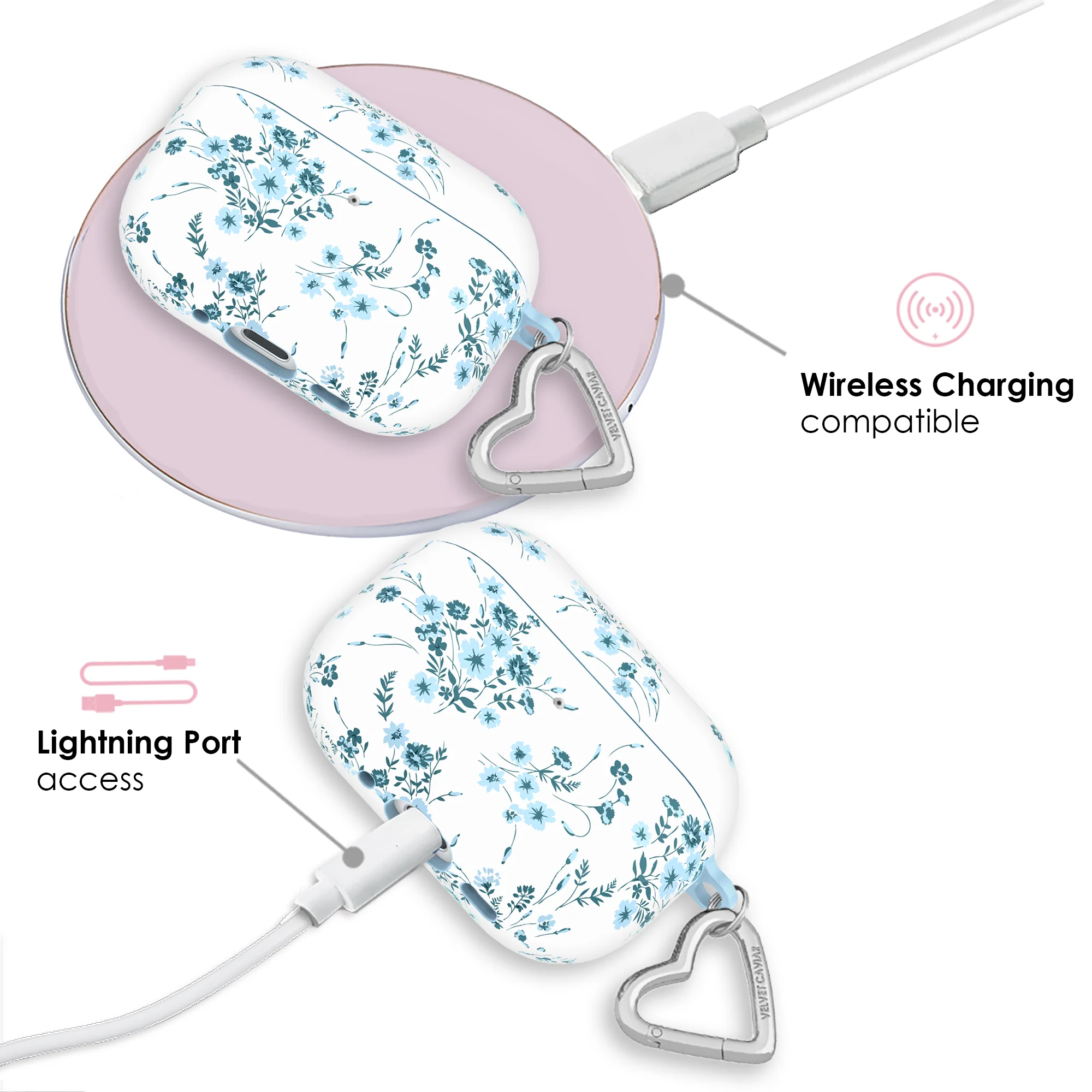 French Blue Floral AirPod Case - Image 24