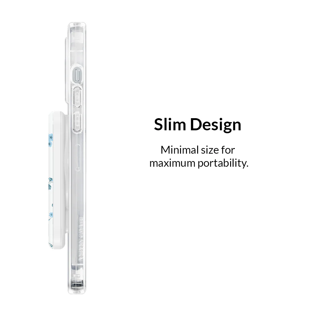 French Blue Floral MagSafe Battery Power Pack - Image 5