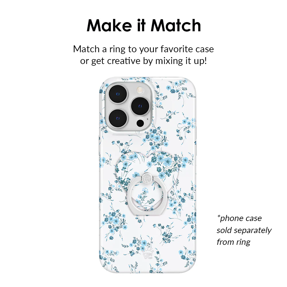 French Blue Floral Phone Ring - Image 3