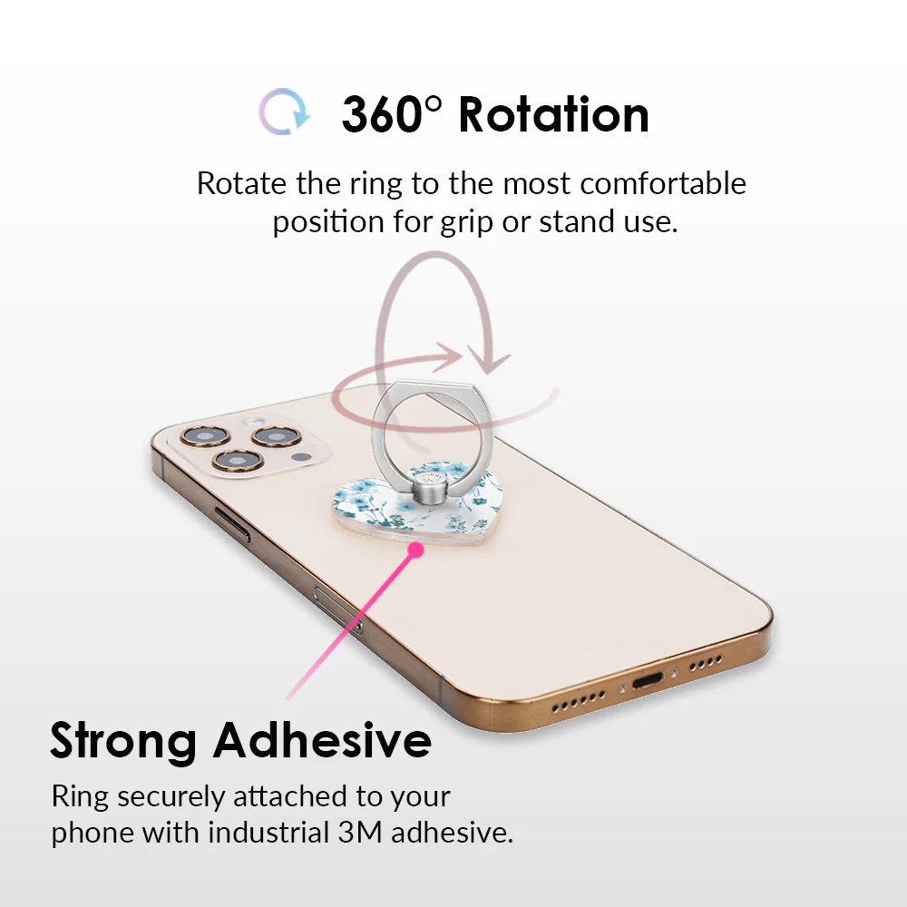 French Blue Floral Phone Ring - Image 4
