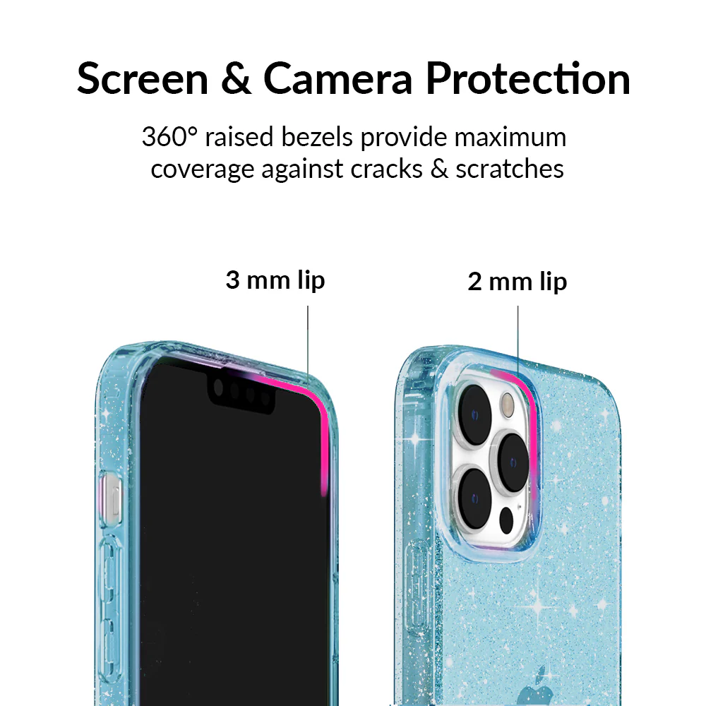 Blue Stardust Glitter iPhone Case - Image 100