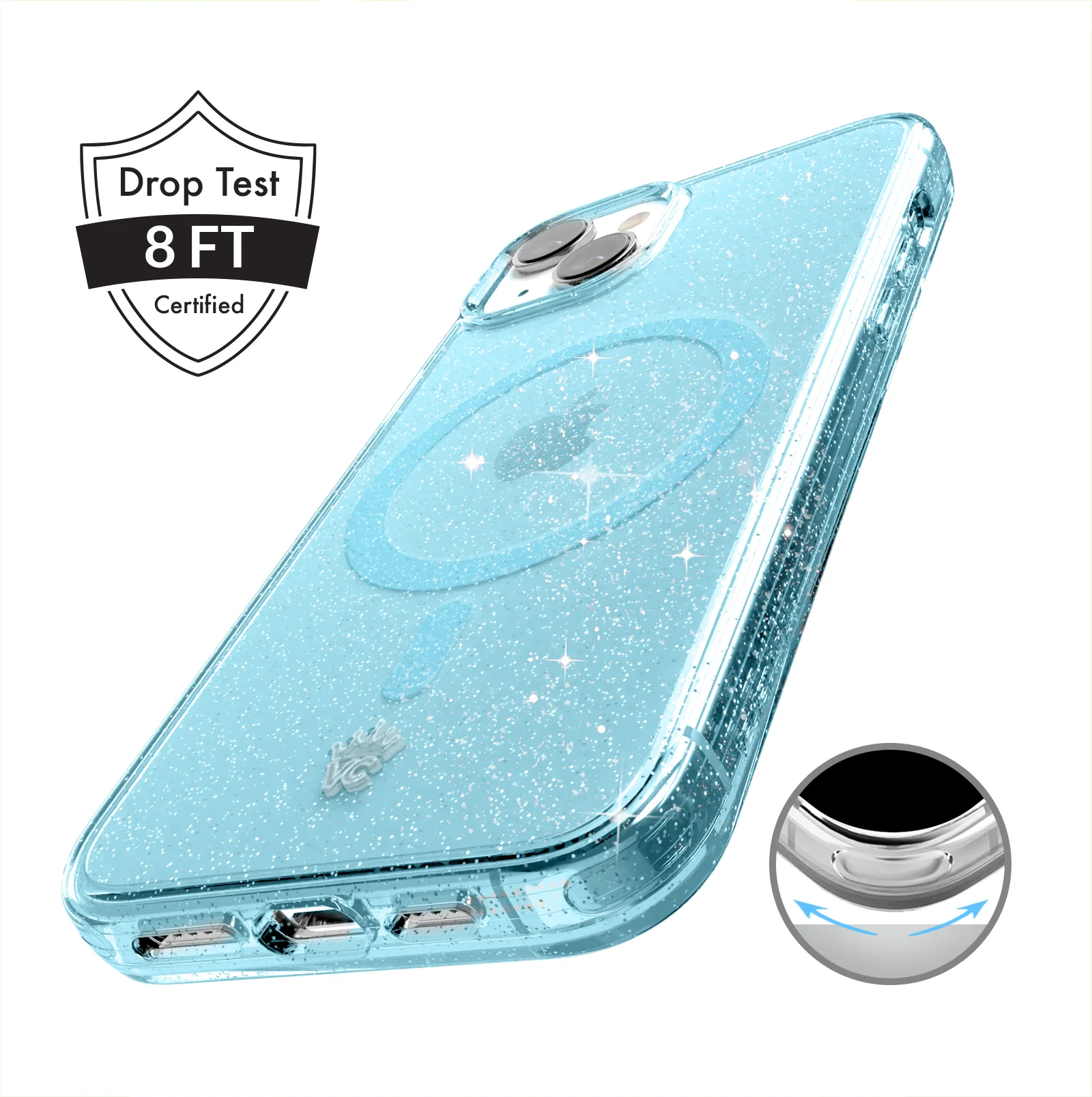 Blue Stardust Glitter iPhone Case - Image 108