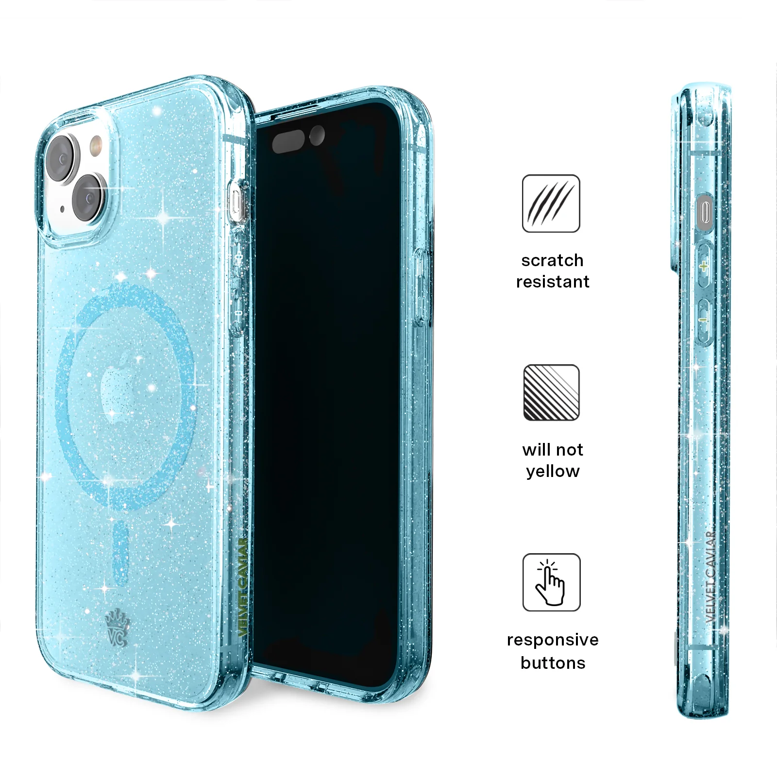 Blue Stardust Glitter iPhone Case - Image 109