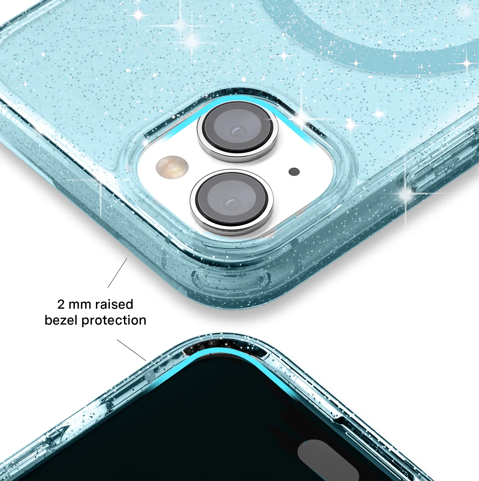 Blue Stardust Glitter iPhone Case - Image 112