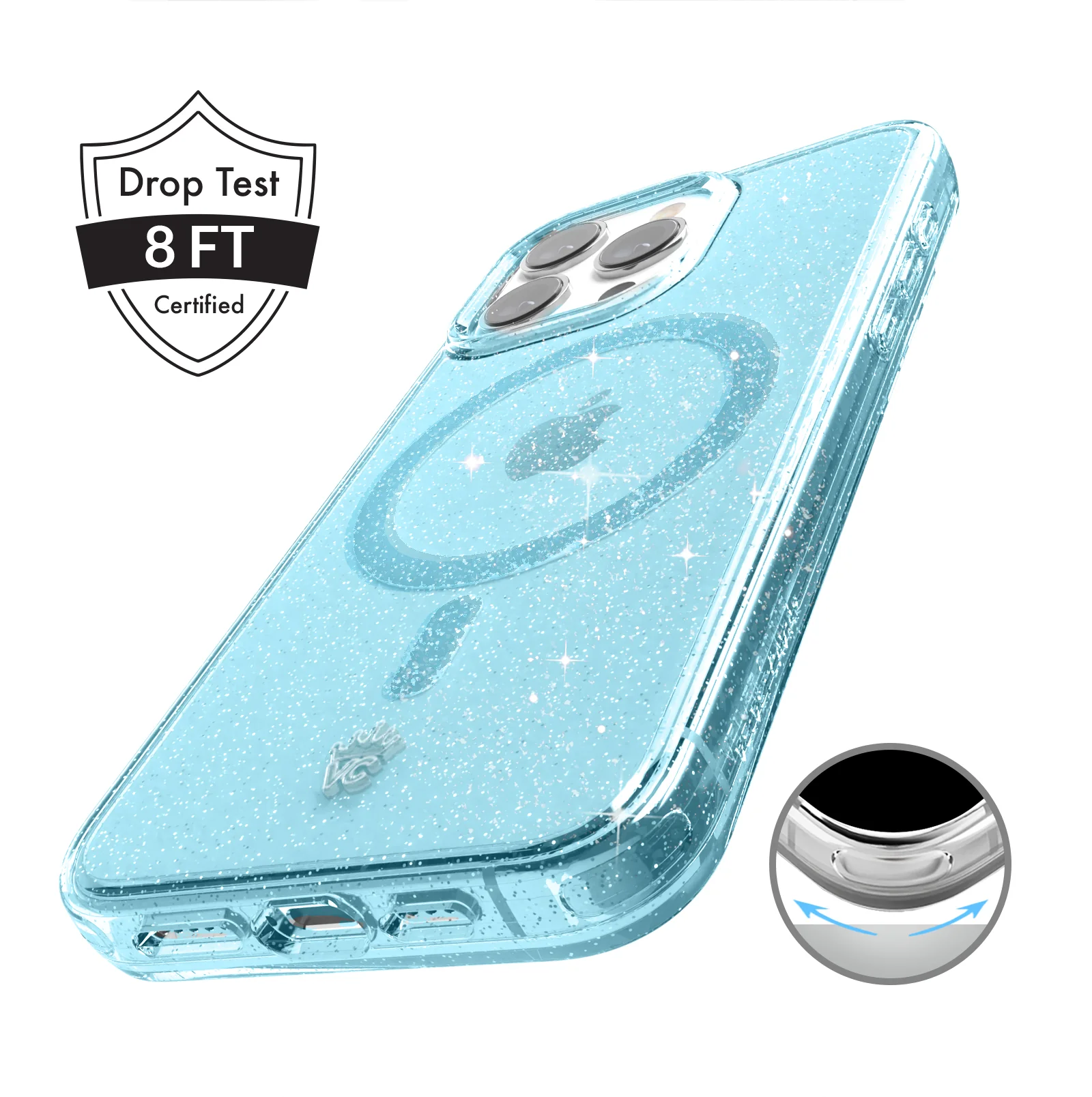 Blue Stardust Glitter iPhone Case - Image 126