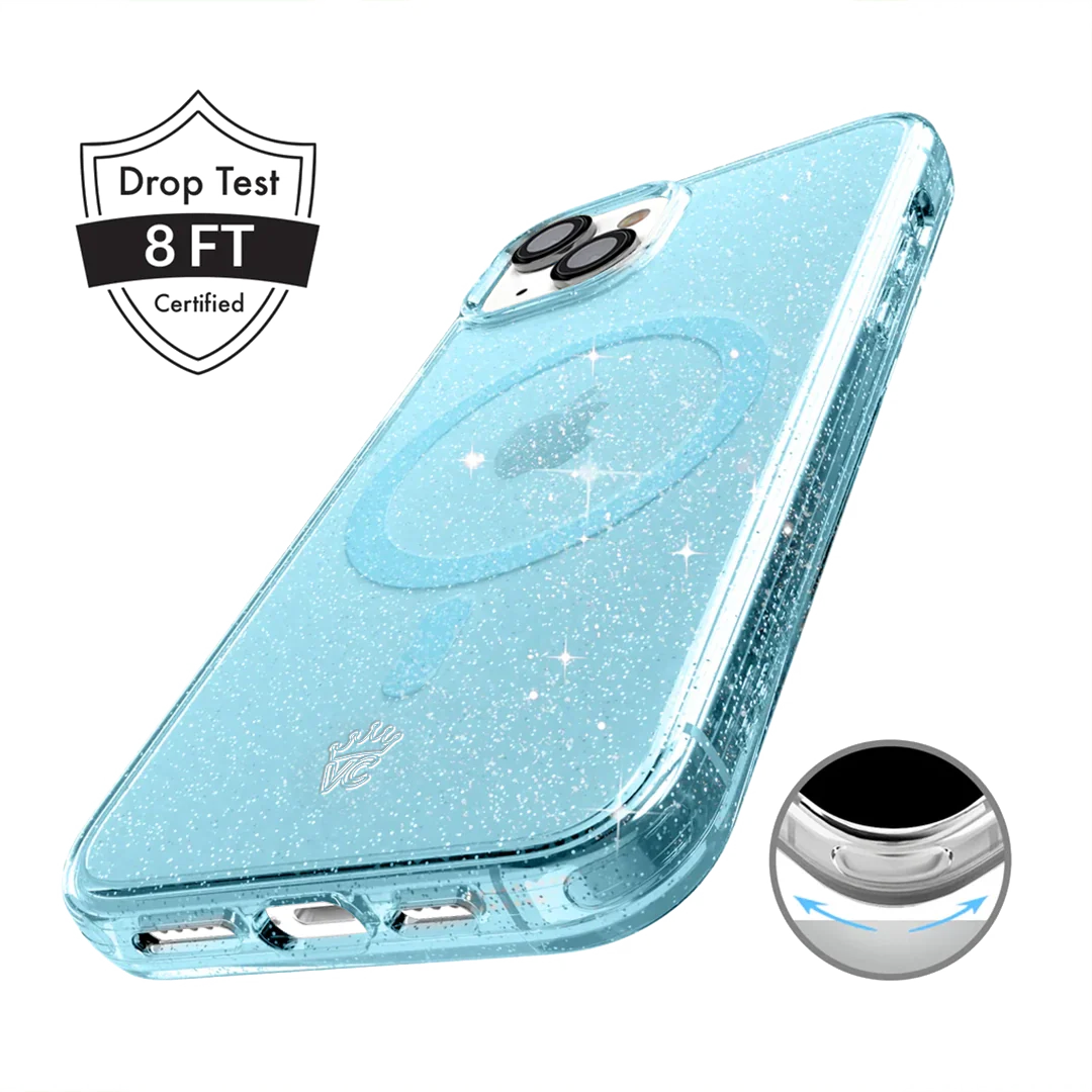 Blue Stardust Glitter iPhone Case - Image 136