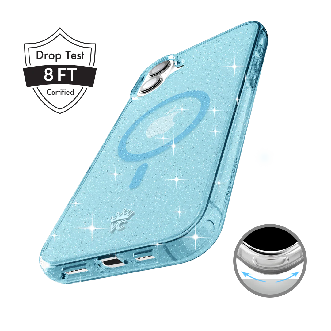 Blue Stardust Glitter iPhone Case - Image 151