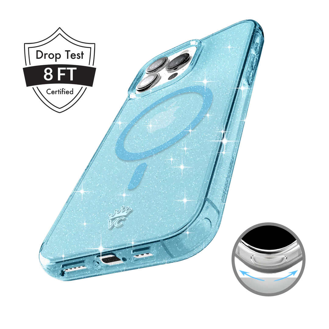 Blue Stardust Glitter iPhone Case - Image 156