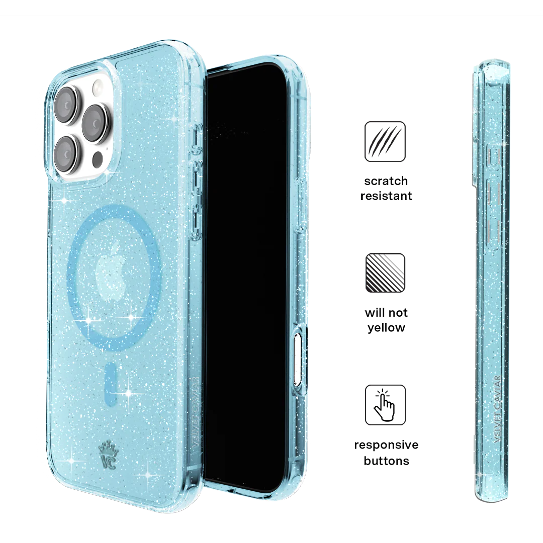 Blue Stardust Glitter iPhone Case - Image 157
