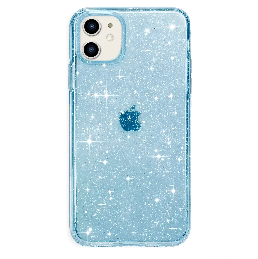 Blue Stardust Glitter iPhone Case - Image 2