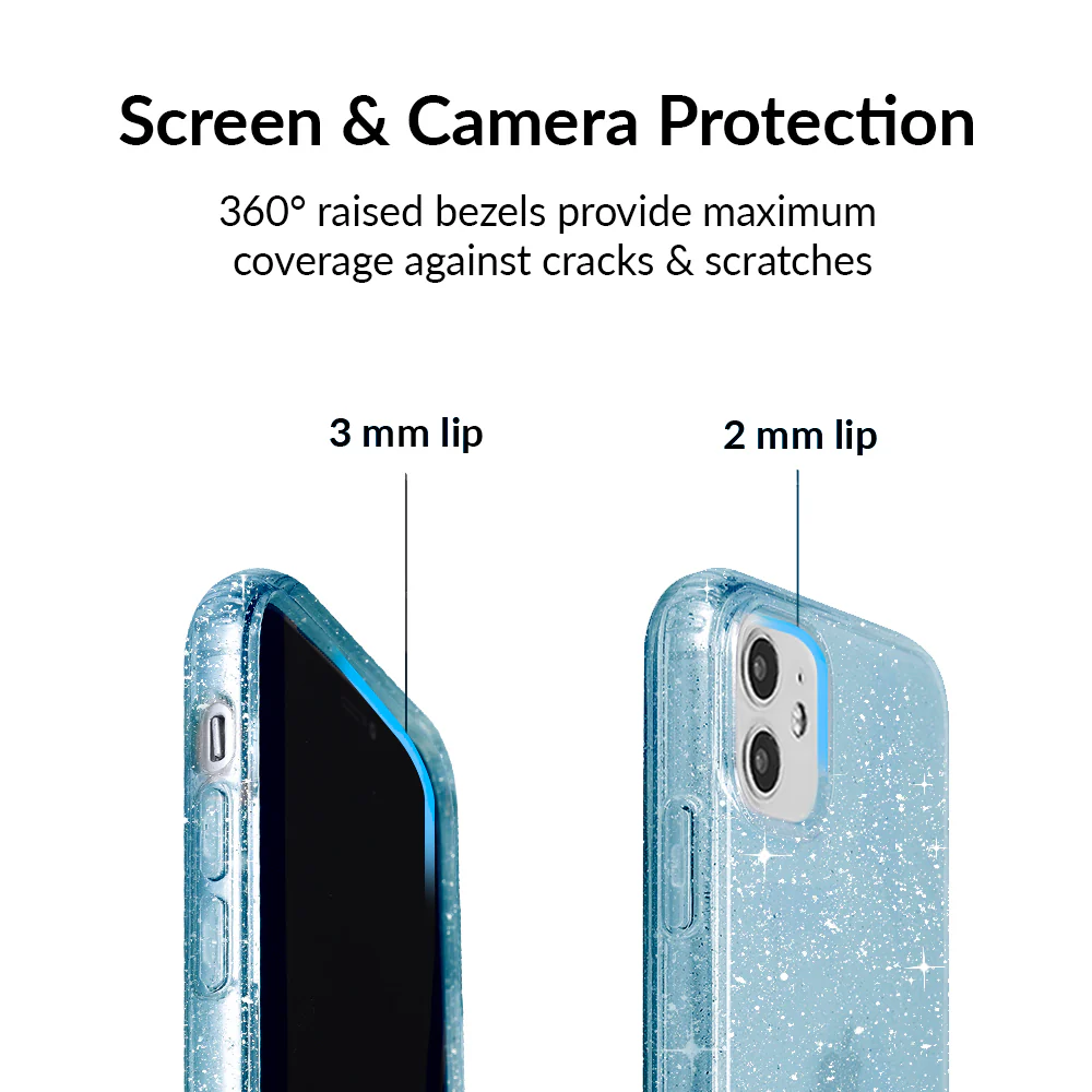 Blue Stardust Glitter iPhone Case - Image 4