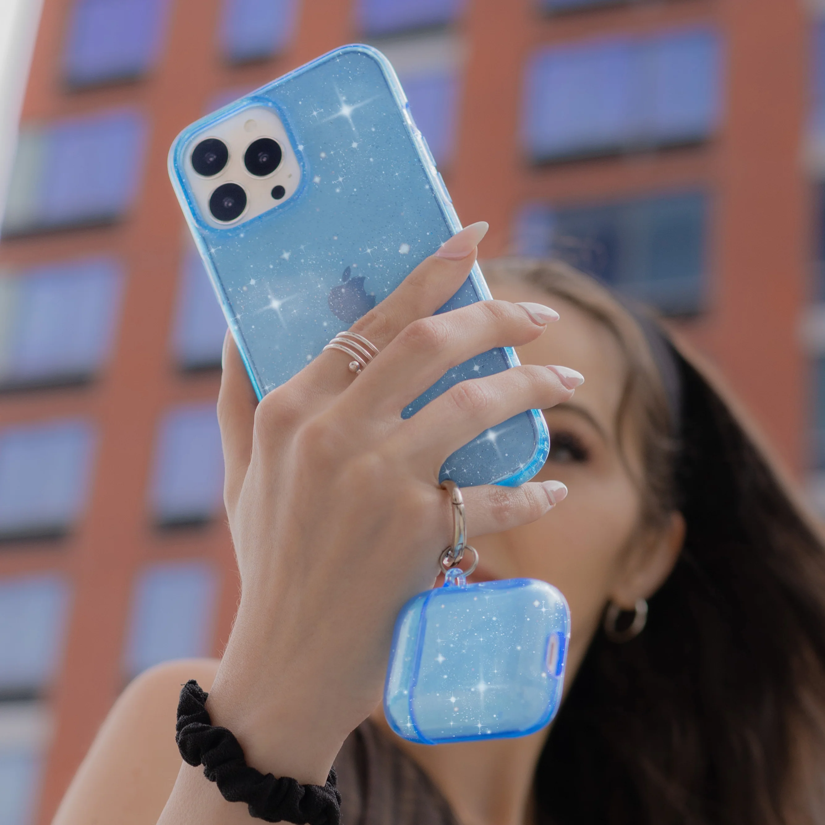 Blue Stardust Glitter iPhone Case - Image 80