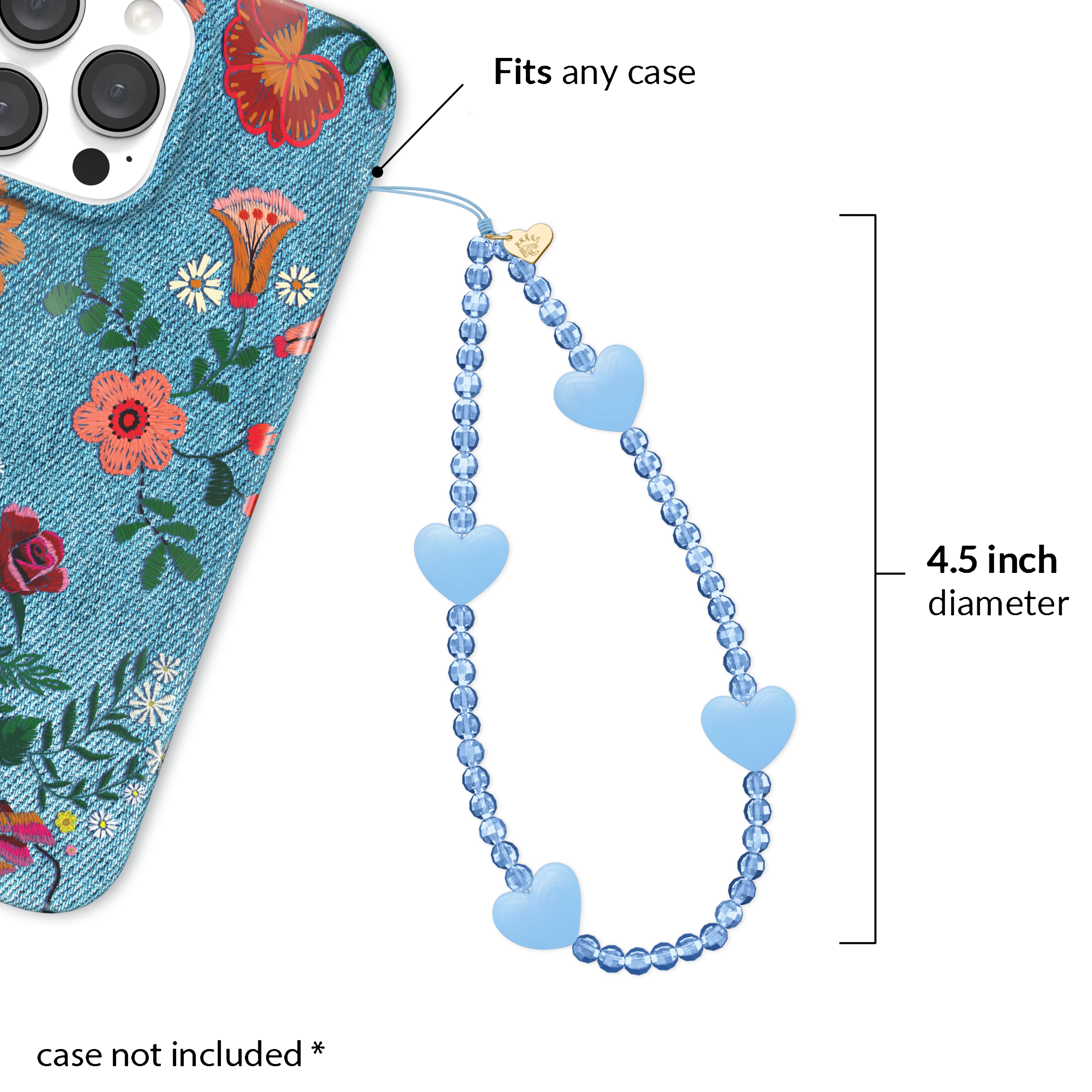 Blue Heart Phone Charm - Image 3