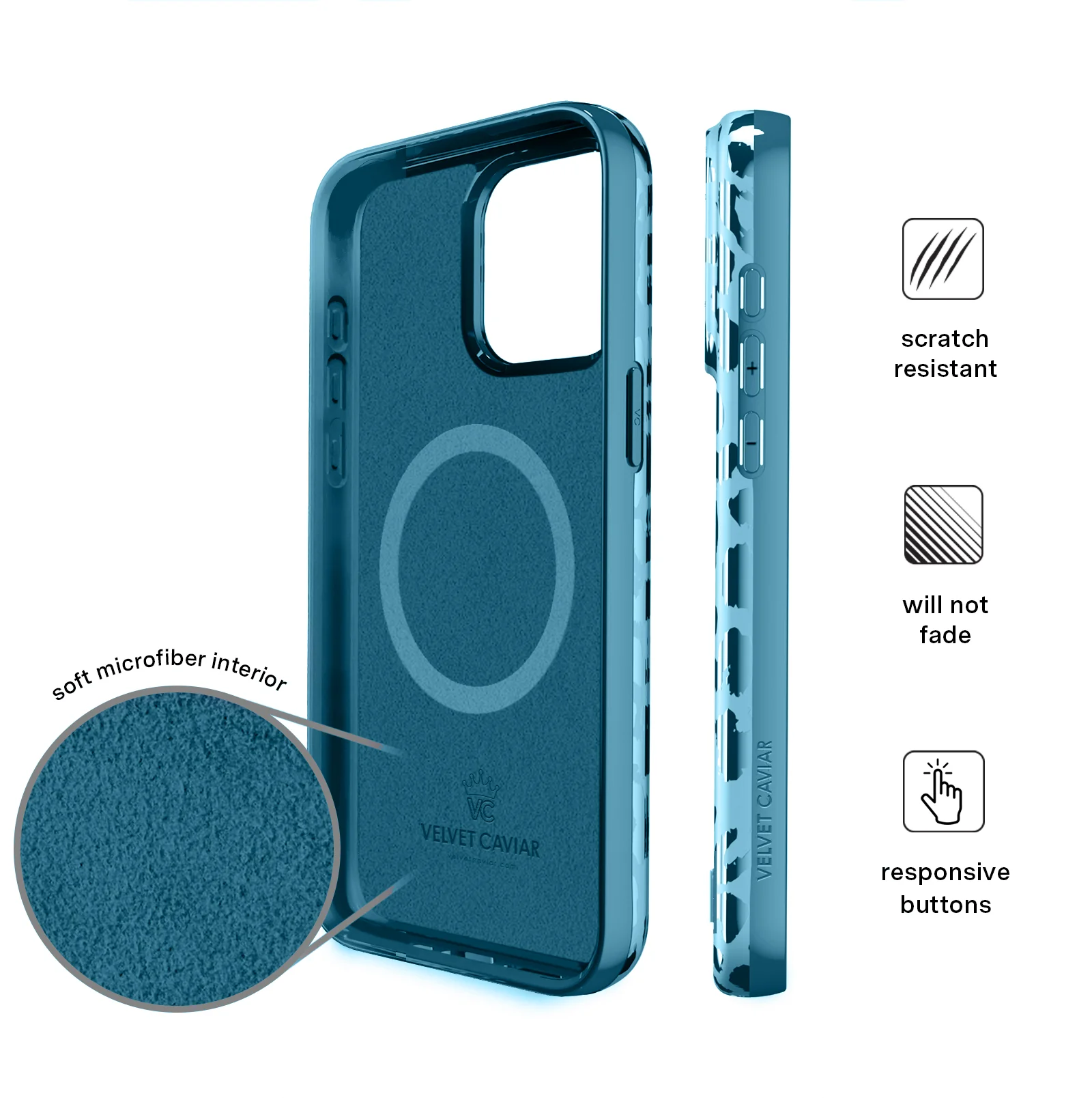Blue Sapphire Leopard iPhone Case - Image 114