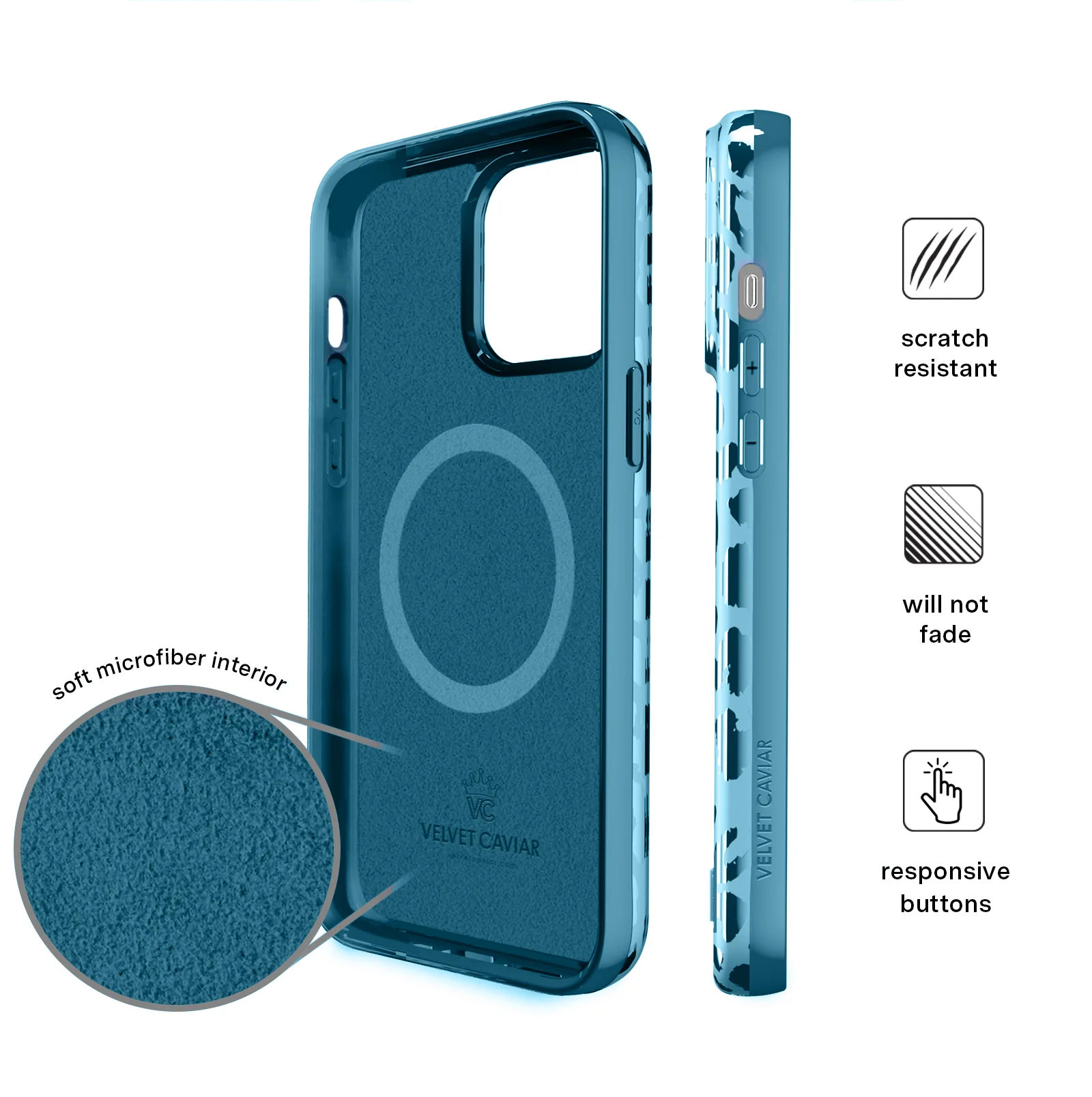 Blue Sapphire Leopard iPhone Case - Image 96