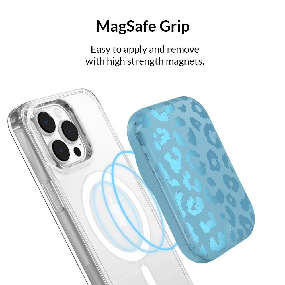 Blue Sapphire Leopard MagSafe Battery Power Pack - Image 4