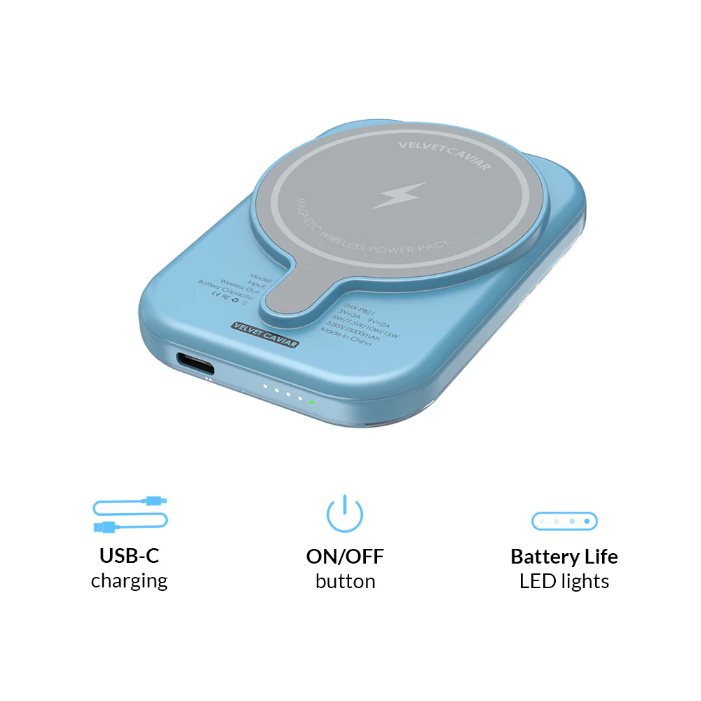 Blue Sapphire Leopard MagSafe Battery Power Pack - Image 6