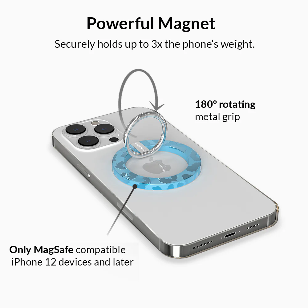 Blue Sapphire Leopard MagSafe Grip Ring - Image 3
