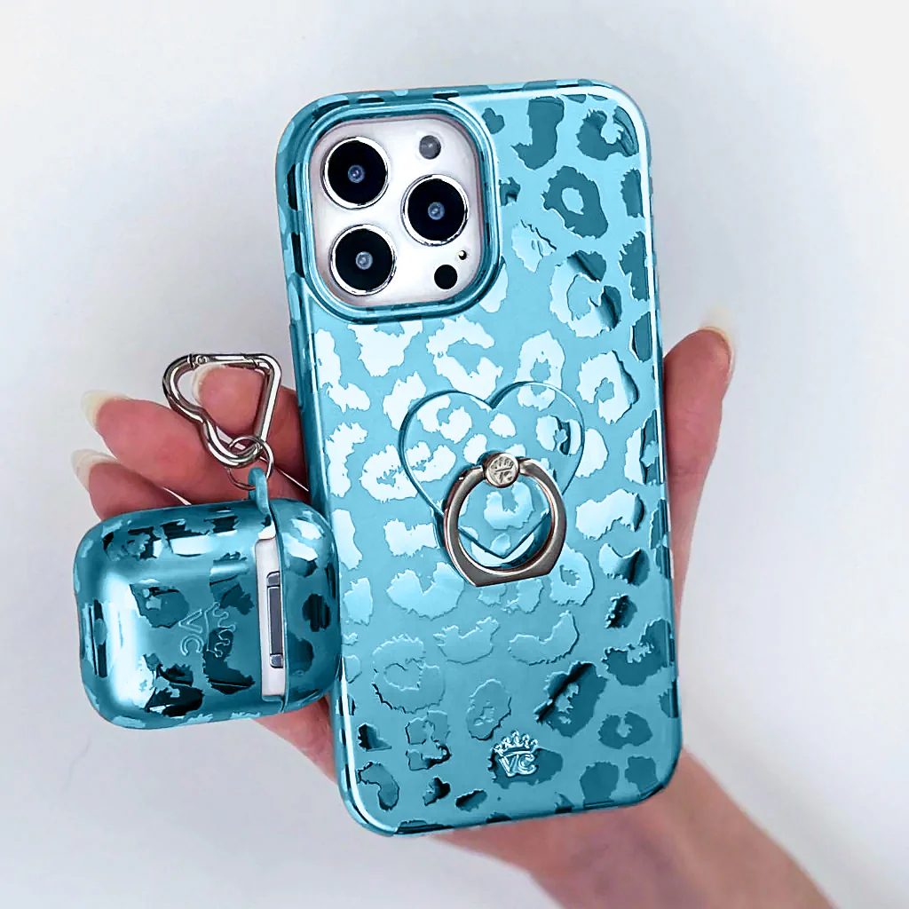 Blue Sapphire Leopard Phone Ring - Image 2