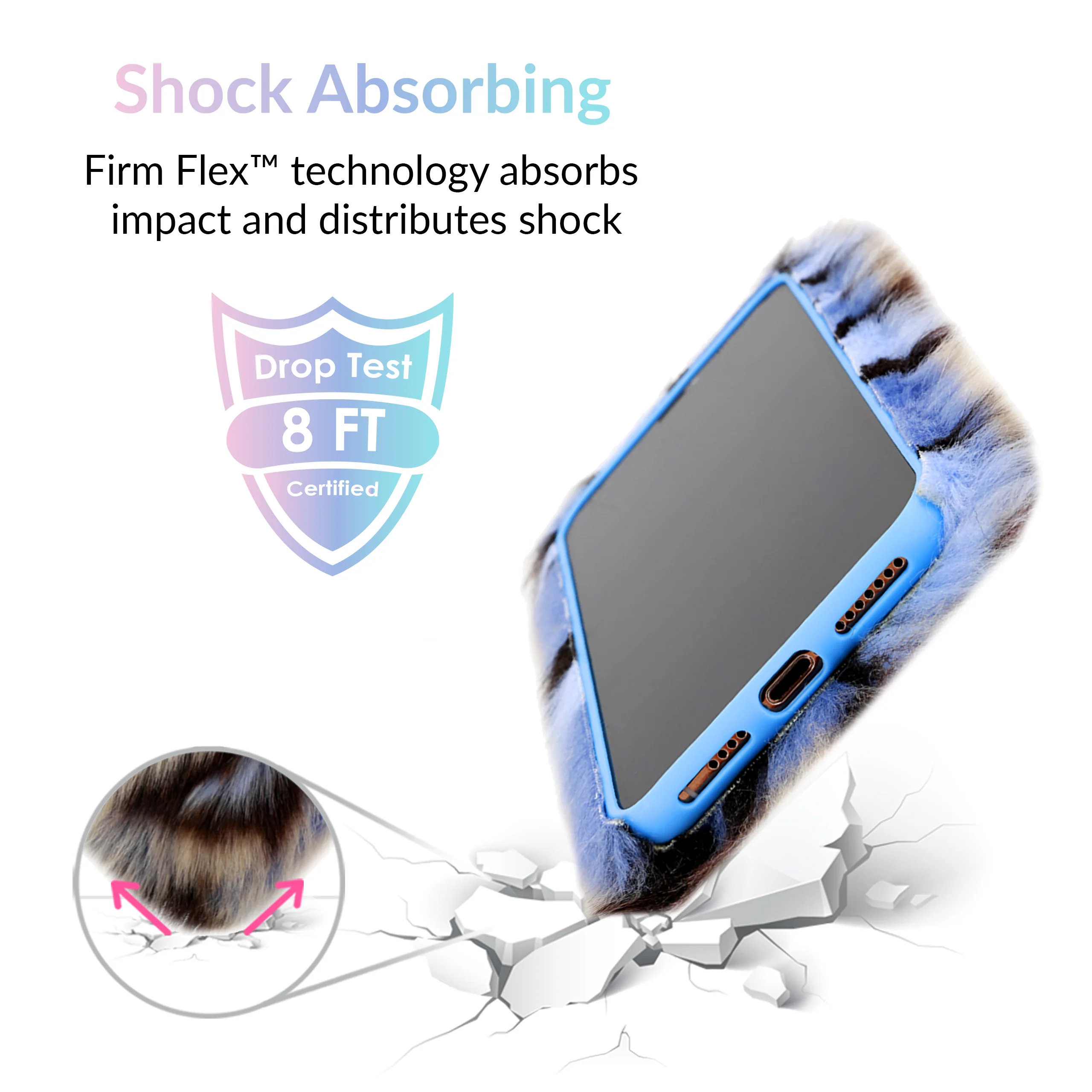 Blue Leopard Faux Fur iPhone Case - Image 33