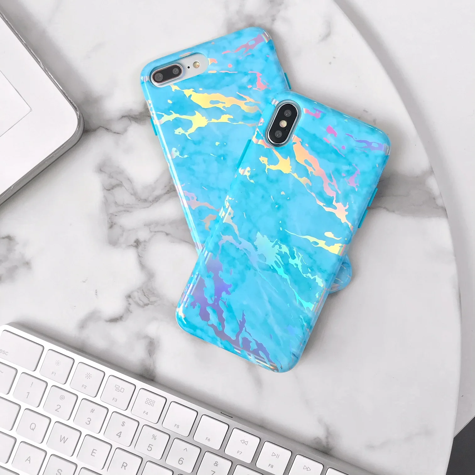 Blue Marble Holo Chrome iPhone Case - Image 26