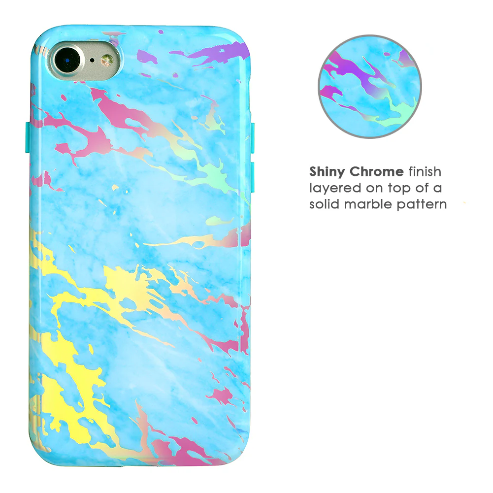 Blue Marble Holo Chrome iPhone Case - Image 6