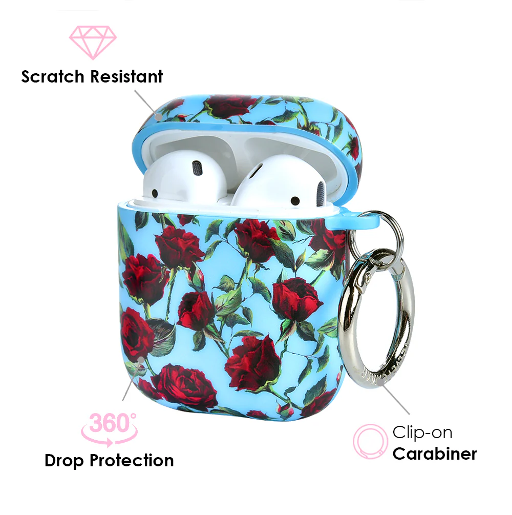 Blue Roses AirPod Case - Image 2