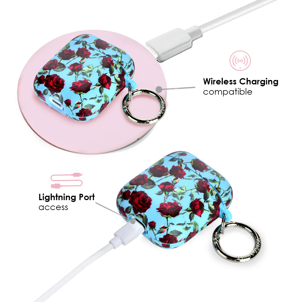 Blue Roses AirPod Case - Image 3