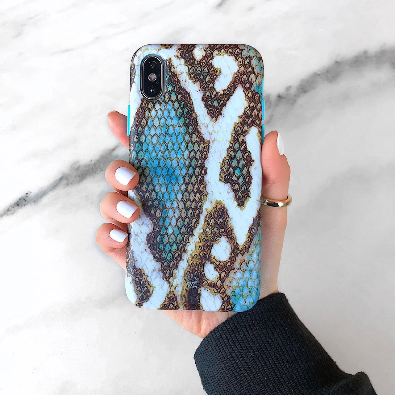 Blue Snakeskin iPhone Case - Image 9