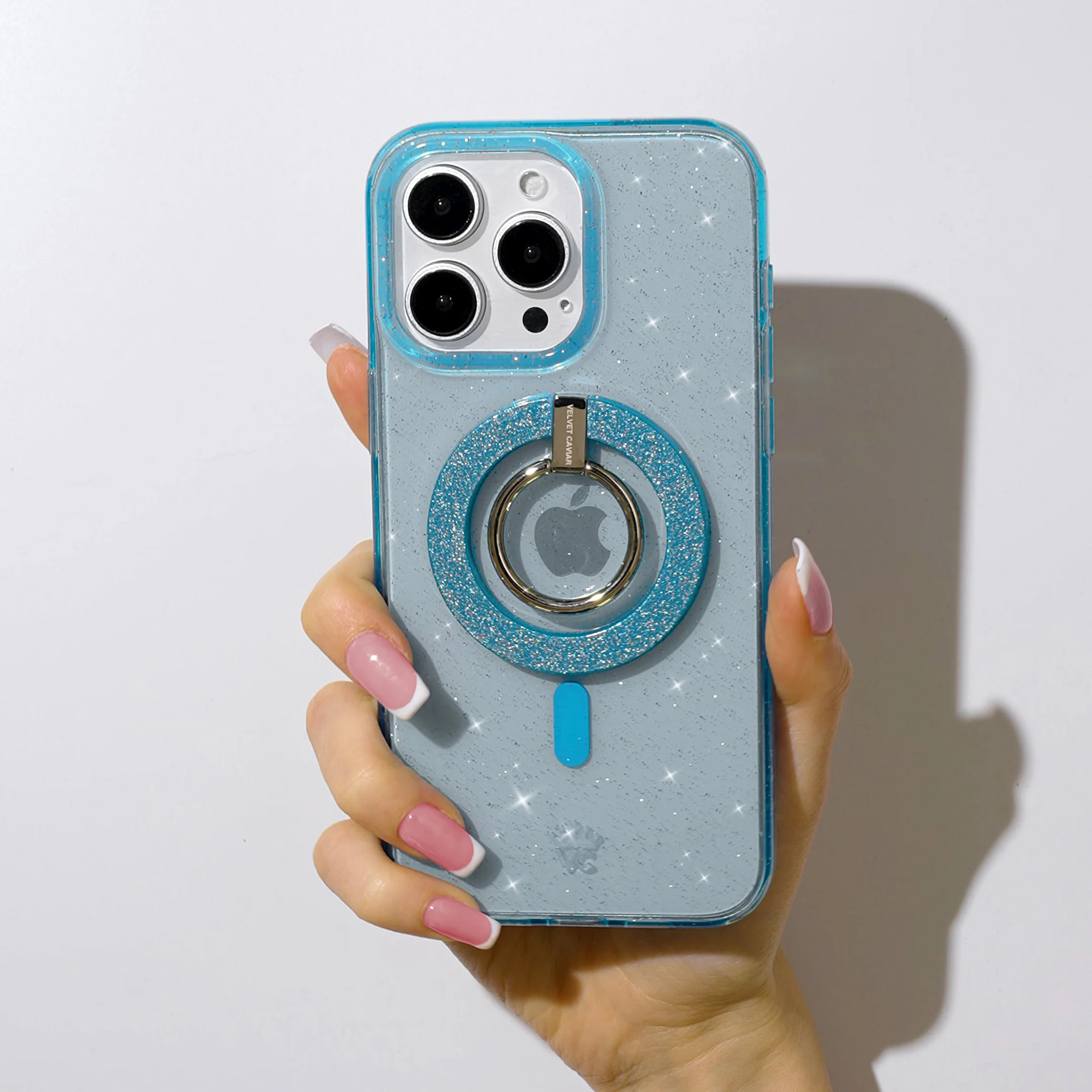 Blue Stardust Glitter MagSafe Grip Ring - Image 2